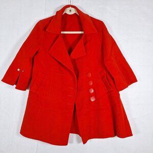 Vintage Red 100% wool Jacket bell shaped cropped sleeve size medium